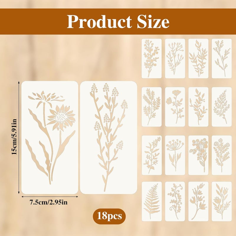 Jeffdad Stencils for Painting on Wood, Reusable Flower Stencils Painting Crafts Templates Drawing Stencil for Painting on Wood, Wall, Furniture(18) - Image 2